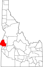 Map of Idaho highlighting Washington County