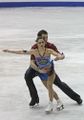 Pairs skaters Marissa Castelli and Simon Shnapir set up for a throw jump
