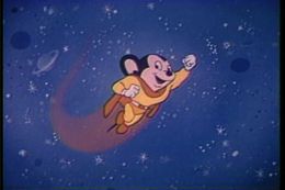 Late 1950s/1960s depiction of Mighty Mouse used in the opening of TV prints of some cartoons