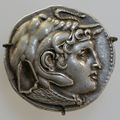 Ptolemy coin with Alexander wearing an elephant scalp, symbol of his conquest of India.
