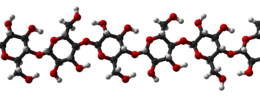 Three-dimensional structure of cellulose.