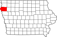 Map of Iowa highlighting