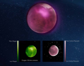 اختلافات كبيرة في وفرة كل من الأكسجين الذري وأول أكسيد الكربون في الغلاف الجوي العلوي للمريخ، صورة التقطت في 9 أكتوبر 2021.