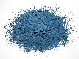 Ground azurite for use as a pigment