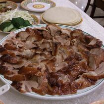 Peking Duck served at a halal restaurant in Beijing