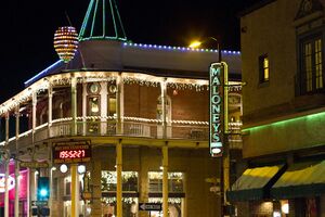 Festively adorned building