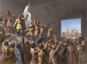 Fremont Raising the Bear Flag (engraved, c. 1860).jpg